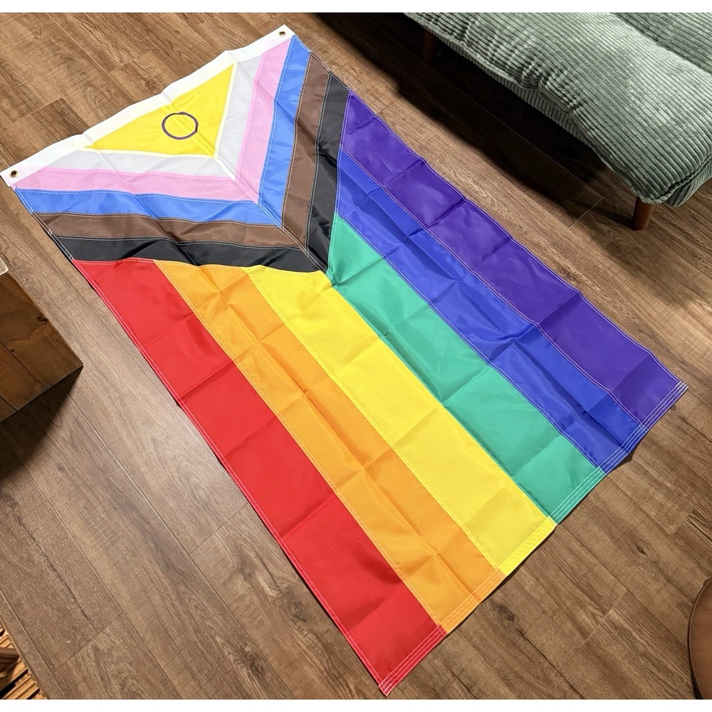Progress Pride Rainbow Flag NWT! 3x5 Ft LGBTQ+ Outdoor Decor LGBT Ally